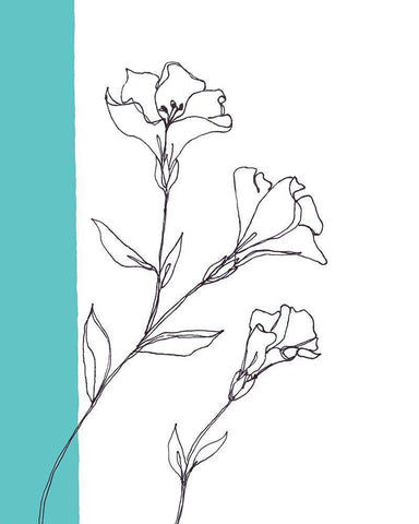 Sweet Stems III White Modern Wood Framed Art Print with Double Matting by Moore, Regina
