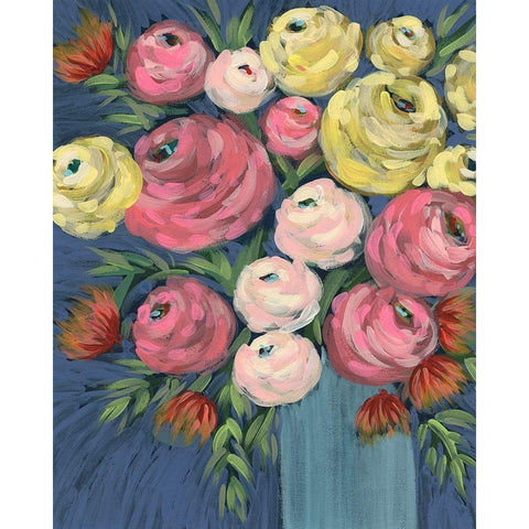 Loose Floral II Black Modern Wood Framed Art Print by Moore, Regina