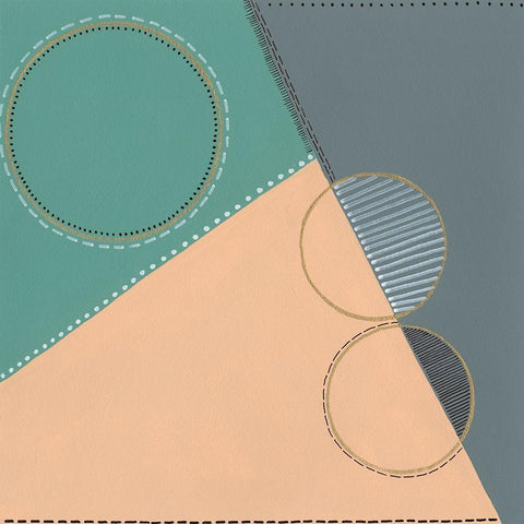 Geometrica II White Modern Wood Framed Art Print with Double Matting by Moore, Regina