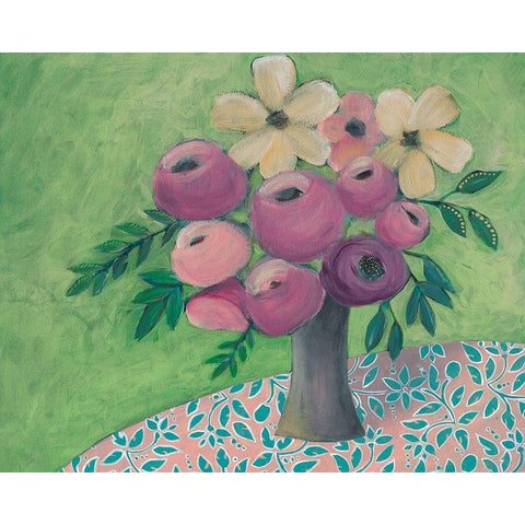 Sunny Bouquet II Black Modern Wood Framed Art Print with Double Matting by Moore, Regina