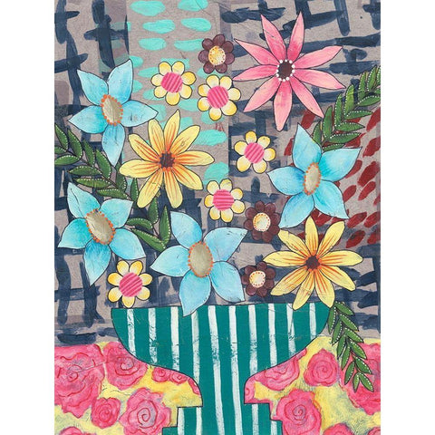 Floral Surprise II Black Modern Wood Framed Art Print by Moore, Regina