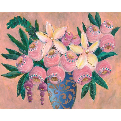 Floral Dujour I Gold Ornate Wood Framed Art Print with Double Matting by Moore, Regina