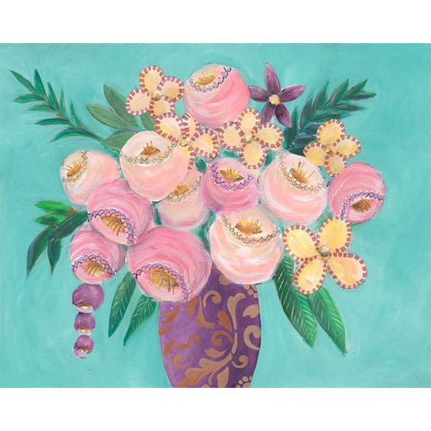 Floral Dujour II White Modern Wood Framed Art Print by Moore, Regina