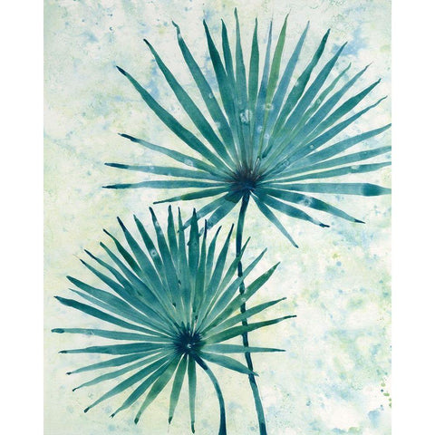 Palm Leaves II Black Modern Wood Framed Art Print with Double Matting by OToole, Tim