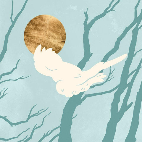 Silent Hunter II White Modern Wood Framed Art Print by Green, Jacob