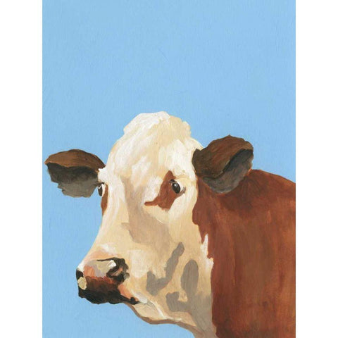 Cow-don Bleu I Black Modern Wood Framed Art Print by Moore, Regina