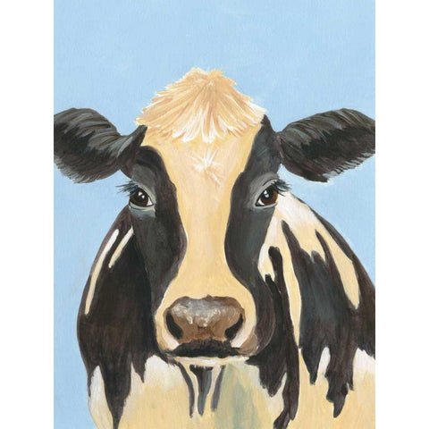 Cow-don Bleu II Black Modern Wood Framed Art Print by Moore, Regina