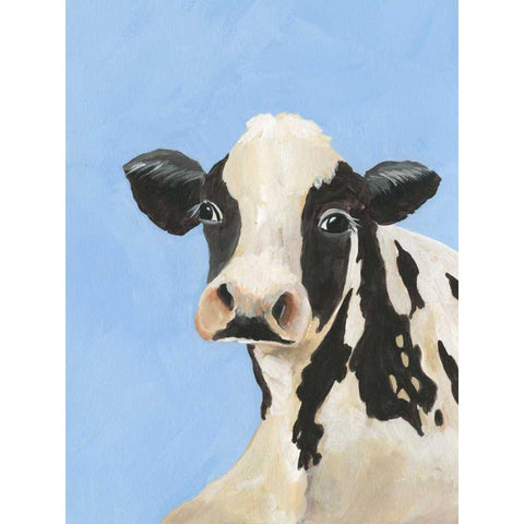 Cow-don Bleu III Black Modern Wood Framed Art Print by Moore, Regina