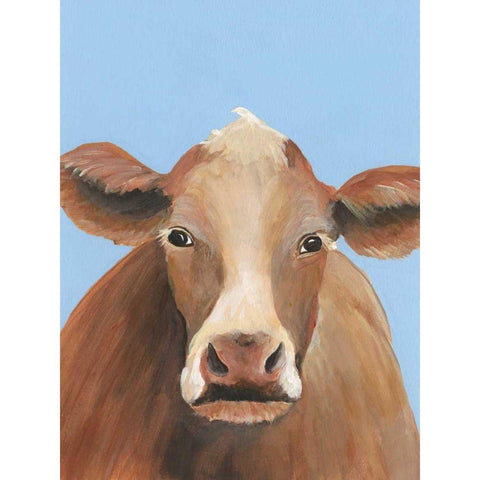 Cow-don Bleu IV White Modern Wood Framed Art Print by Moore, Regina
