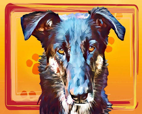 Pop Dog I White Modern Wood Framed Art Print with Double Matting by Curinga, Kim