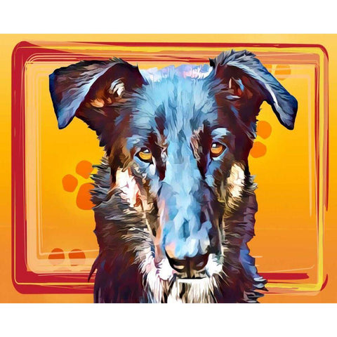 Pop Dog I Black Modern Wood Framed Art Print with Double Matting by Curinga, Kim