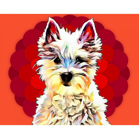 Pop Dog II White Modern Wood Framed Art Print by Curinga, Kim