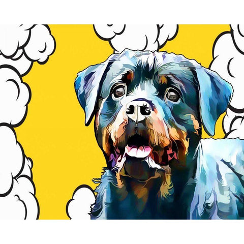 Pop Dog III White Modern Wood Framed Art Print by Curinga, Kim