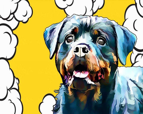 Pop Dog III White Modern Wood Framed Art Print with Double Matting by Curinga, Kim