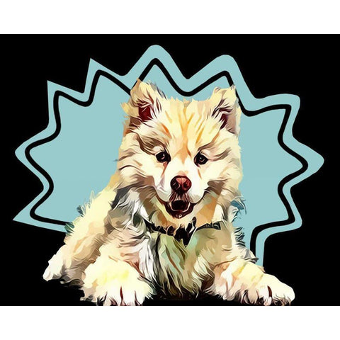 Pop Dog IV White Modern Wood Framed Art Print by Curinga, Kim