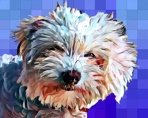 Pop Dog V Black Ornate Wood Framed Art Print with Double Matting by Curinga, Kim