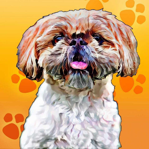 Pop Dog VIII Black Ornate Wood Framed Art Print with Double Matting by Curinga, Kim