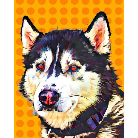 Pop Dog XII Black Modern Wood Framed Art Print with Double Matting by Curinga, Kim