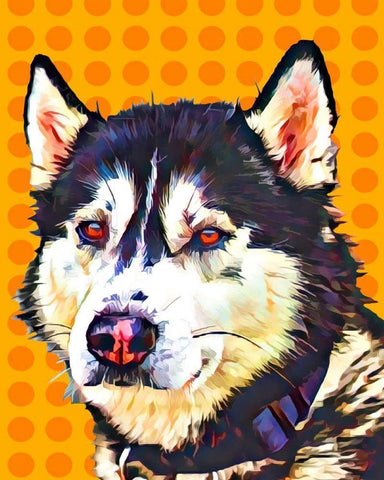 Pop Dog XII Black Ornate Wood Framed Art Print with Double Matting by Curinga, Kim