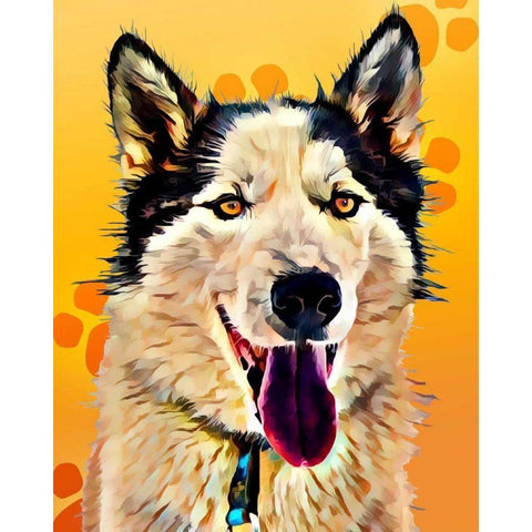 Pop Dog XIII Gold Ornate Wood Framed Art Print with Double Matting by Curinga, Kim