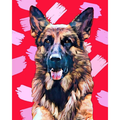 Pop Dog XIV Black Modern Wood Framed Art Print with Double Matting by Curinga, Kim