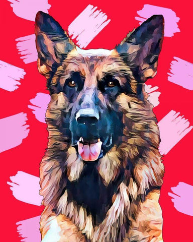 Pop Dog XIV White Modern Wood Framed Art Print with Double Matting by Curinga, Kim