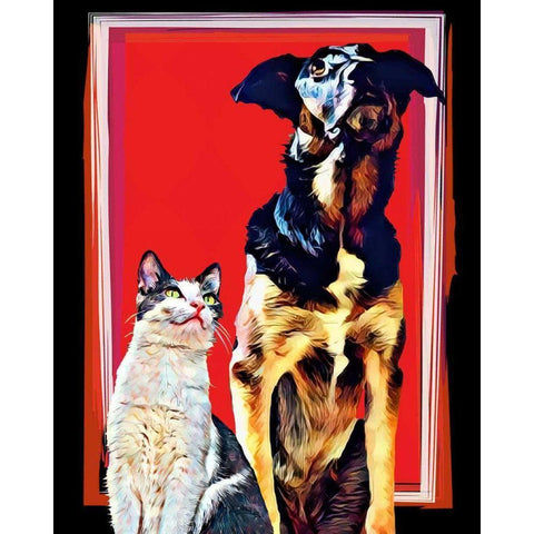 Pop Dog XV Black Modern Wood Framed Art Print by Curinga, Kim