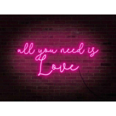 Neon Love I Black Modern Wood Framed Art Print with Double Matting by Popp, Grace