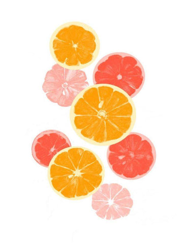 Festive Fruit I White Modern Wood Framed Art Print with Double Matting by Caroline, Emma