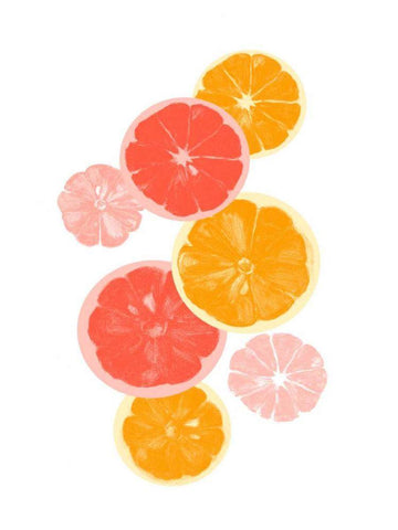 Festive Fruit II White Modern Wood Framed Art Print with Double Matting by Caroline, Emma