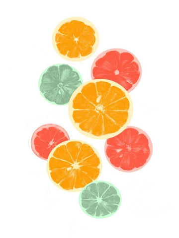 Festive Fruit III White Modern Wood Framed Art Print with Double Matting by Caroline, Emma