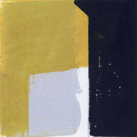 Black and Yellow I White Modern Wood Framed Art Print with Double Matting by Bellissimo Art
