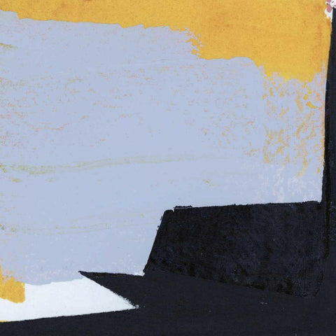 Black and Yellow II White Modern Wood Framed Art Print with Double Matting by Bellissimo Art