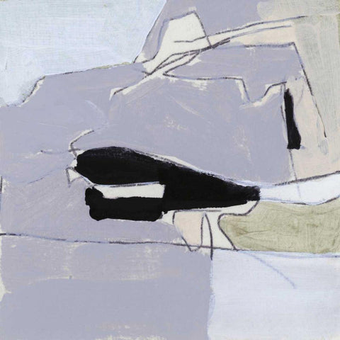 Grey Landscape I Black Modern Wood Framed Art Print by Bellissimo Art
