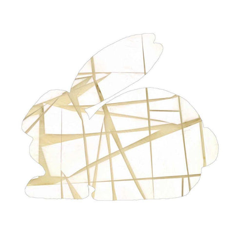 Geometric Rabbit I White Modern Wood Framed Art Print by Goldberger, Jennifer