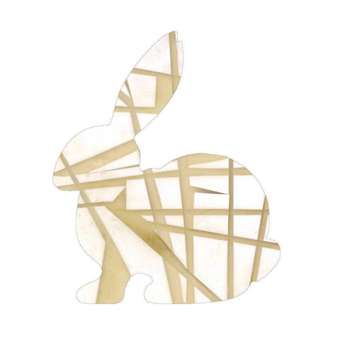 Geometric Rabbit III White Modern Wood Framed Art Print with Double Matting by Goldberger, Jennifer