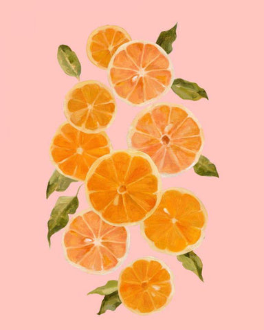Spring Citrus I White Modern Wood Framed Art Print with Double Matting by Caroline, Emma