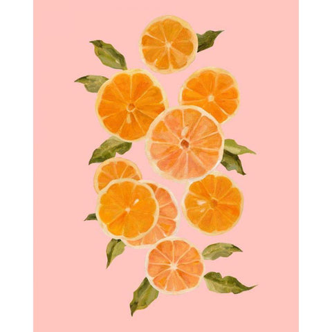 Spring Citrus II Black Modern Wood Framed Art Print by Caroline, Emma