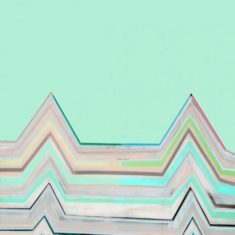 Aqua Zig Zag I Black Modern Wood Framed Art Print by Bellissimo Art