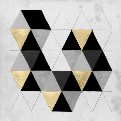 Gilt Geometry III Black Modern Wood Framed Art Print with Double Matting by McCavitt, Naomi