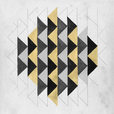 Gilt Geometry IV Black Modern Wood Framed Art Print by McCavitt, Naomi