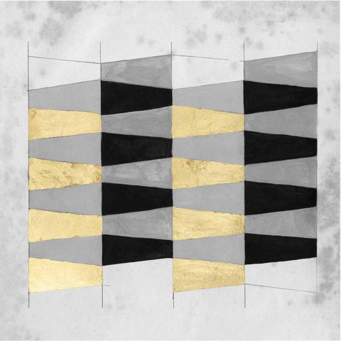 Gilt Geometry VI Black Modern Wood Framed Art Print with Double Matting by McCavitt, Naomi