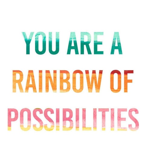 Rainbow of Possibilities I White Modern Wood Framed Art Print with Double Matting by Studio W
