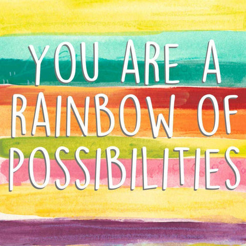 Rainbow of Possibilities II White Modern Wood Framed Art Print by Studio W