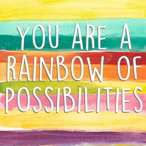 Rainbow of Possibilities II White Modern Wood Framed Art Print with Double Matting by Studio W
