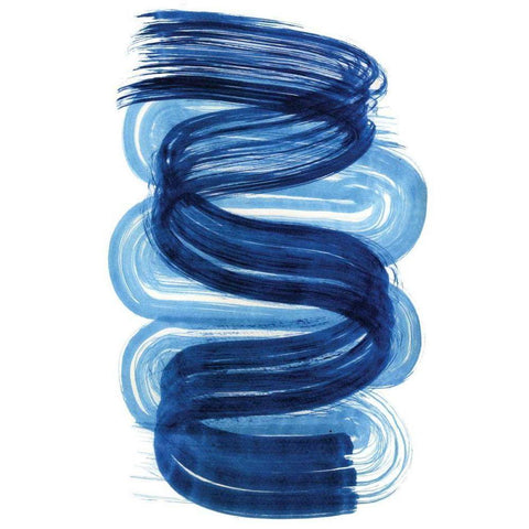 Blue Swish I White Modern Wood Framed Art Print by Bellissimo Art