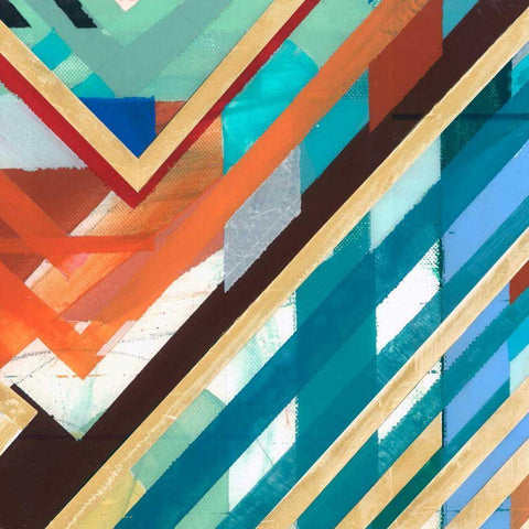 Zig Zag III White Modern Wood Framed Art Print with Double Matting by Bellissimo Art