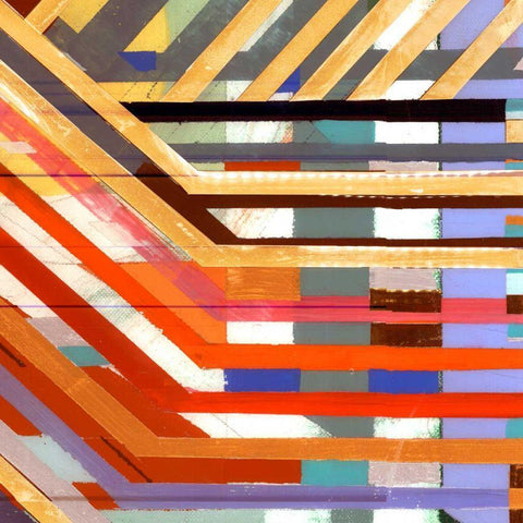 Zig Zag VI White Modern Wood Framed Art Print with Double Matting by Bellissimo Art