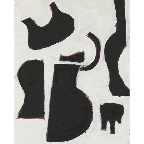 Six String III Black Modern Wood Framed Art Print with Double Matting by Delamater, Rob