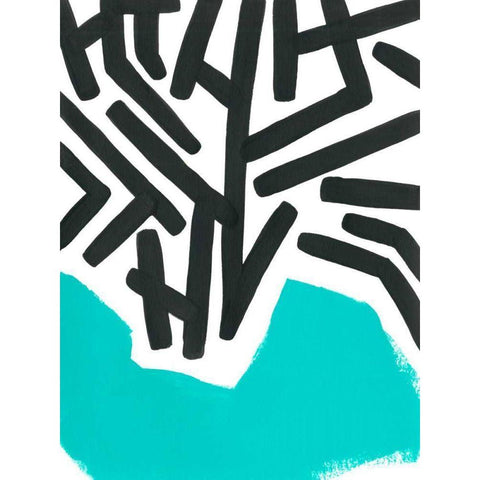 Color Block Maze II Black Modern Wood Framed Art Print by Vess, June Erica